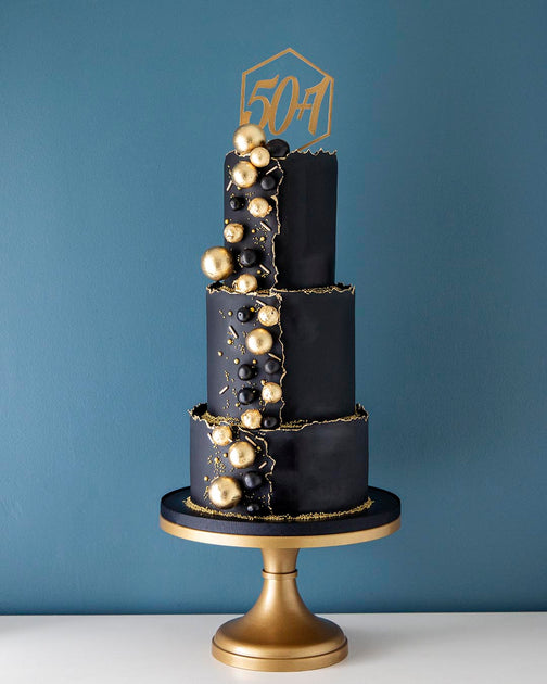 Black and Gold 50th  Elegant Temptations Bakery