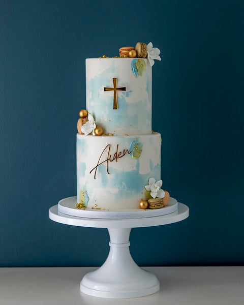 royal blue baptism cake｜TikTok Search